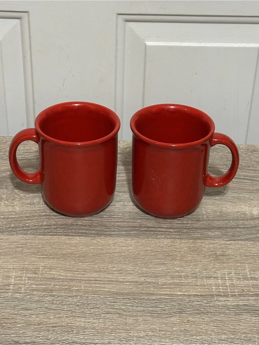 Pier 1 Red Coffee Mugs Set of 2 Earthenware Spain Dishwasher Microwave Safe